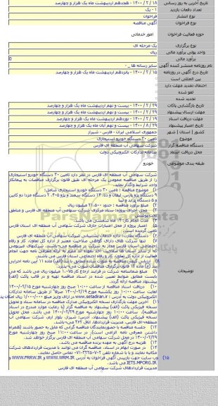 تامین ۳۰ دستگاه خودرو استیجاری