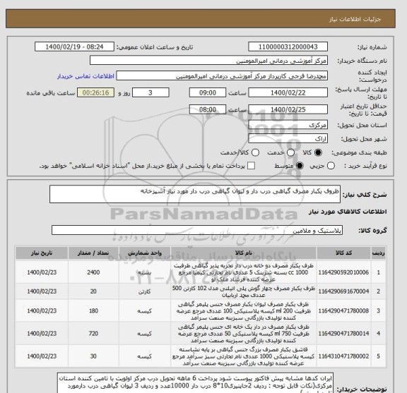 استعلام ظروف یکبار مصرف گیاهی درب دار و لیوان گیاهی درب دار مورد نیاز آشپزخانه