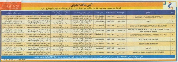 مناقصه, مناقصه Gate valve - نوبت دوم