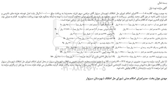 مزایده،مزایده فروش 1- کاغذ کادوئی ضد آب 900 عدد و...