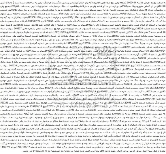 آگهی مزایده یکقطعه زمین نوع ملک طلق باکاربری به بلاک ثبتی 10178فرعی از 1اصلی