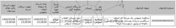 مناقصه عمومی یک مرحله ای اجرای  سنگفرش و پیاده روسازی روستاهای بالسین ، بالوجه و برزلیق شهرستان میانه