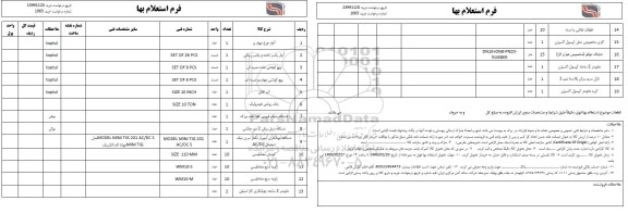 استعلام، استعلام آچار چرخ چهار پر ... 