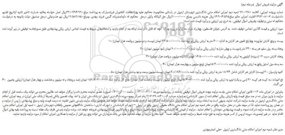 مزایده،مزایده فروش بیست و پنج کارتن نوارپرده چهارنخ تقوی و...