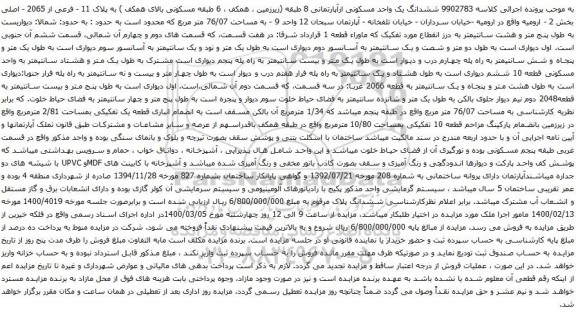 آگهی مزایده ششدانگ یک واحد مسکونی ازآپارتمانی 8 