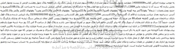 آگهی مزایده شش دانگ یک باب/قطعه پلاک چهل وهشت فرعی از بیست وچهار اصلی بخش یازده