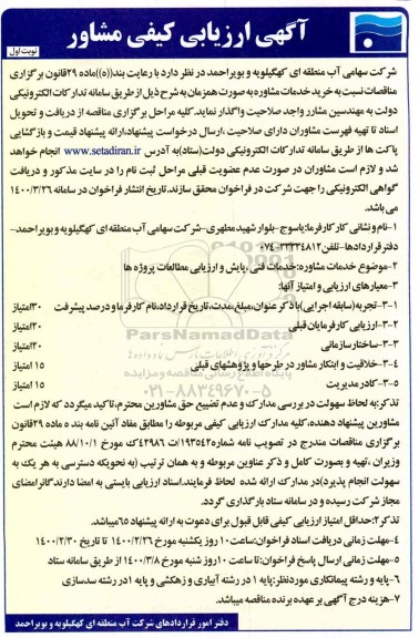 ارزیابی کیفی، ارزیابی کیفی خرید خدمات مشاور