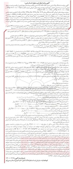 مزایده مزایده ششدانگ پلاک ثبتی بخش چهار