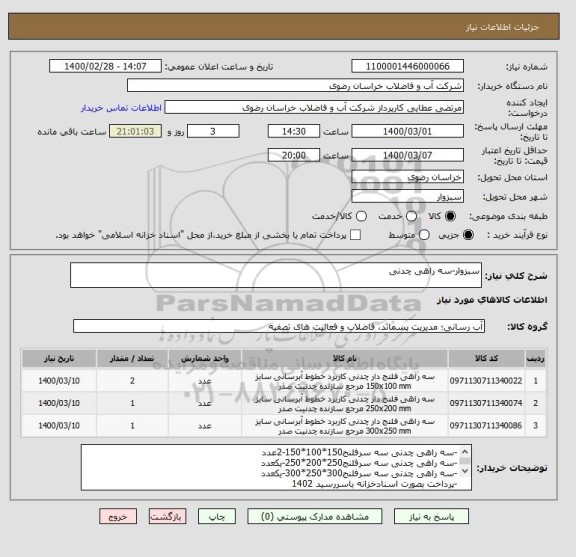 استعلام سبزوار-سه راهی چدنی