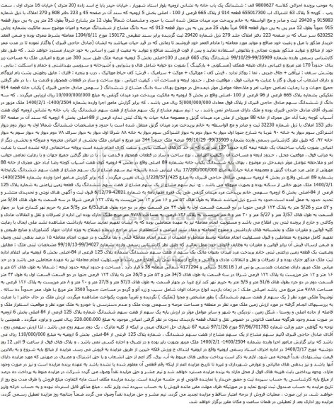 آگهی مزایده ششدانگ یک باب خانه 