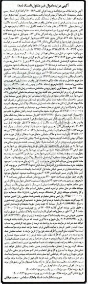 مزایده مزایده سه دانگ مشاع از ششدانگ یکباب ساختمان