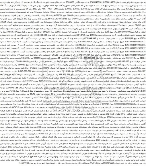 آگهی مزایده ششدانگ یک باب خانه و یک باب کارخانه چایسازی
