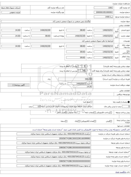 واگذاری زمین صنعتی در شهرک صنعتی شمس آباد 