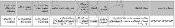 مناقصه عمومی یک مرحله ای احداث شبکه و انشعابات پراکنده به شهرستان تویسرکان2