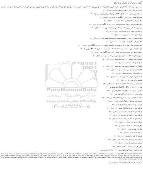 مزایده، مزایده فروش دیگ سوپر هیت 1300شوفاژ ...