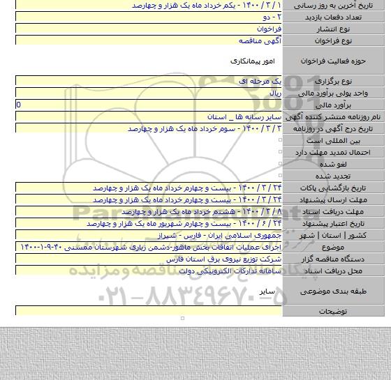 اجرای عملیات اتفاقات بخش ماهور-دشمن زیاری شهرستان ممسنی ۴۰-۹-۱-۱۴۰۰
