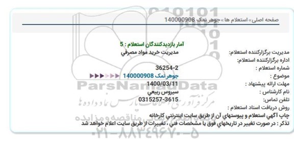 استعلام ,استعلام جوهر نمک 