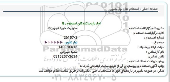 استعلام, استعلام نوار تفلون 