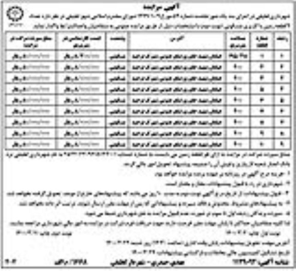 مزایده مزایده فروش 9 قطعه زمین با کاربری مسکونی