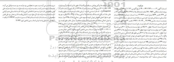 مزاید،مزایده ششدانگ پلاک 291.417 واقع در بخش 16 