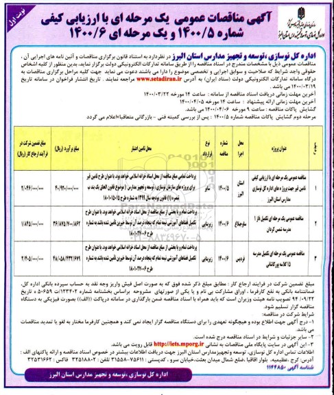 مناقصه تامین قیر ...
