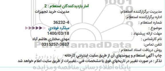استعلام،استعلام میلگرد فولادی 