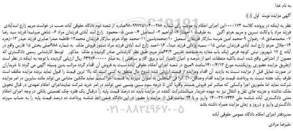 مزایده،مزایده فروش ملک  به شماره 988اصلی  