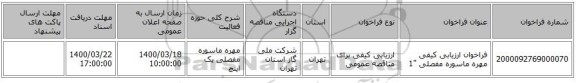 فراخوان ارزیابی کیفی مهره ماسوره مفصلی 