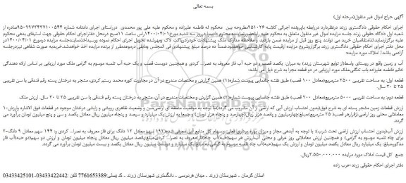 مزایده فروش املاک 