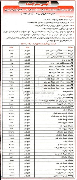 مزایده، مزایده فروش اقلام