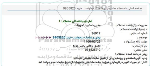 استعلام، استعلام بوش و شاخک