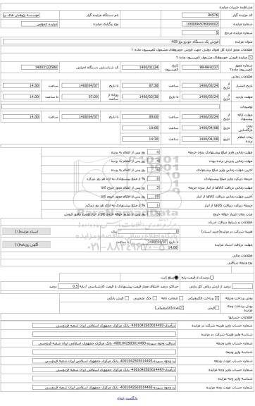 یک دستگاه خودرو پژو 405