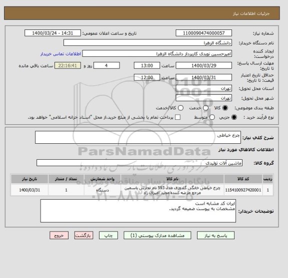 استعلام چرخ خیاطی