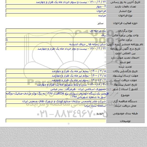فروش یکدستگاه خودروی سواری پژو ROAمدل ۱۳۸۷ به رنگ نوک مدادی-متالیک-دوگانه سوز به شماره شهربانی۳۹۳ ا