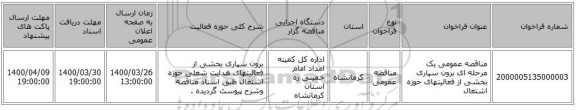 مناقصه عمومی یک مرحله ای برون سپاری بخشی از فعالیتهای حوزه اشتغال 