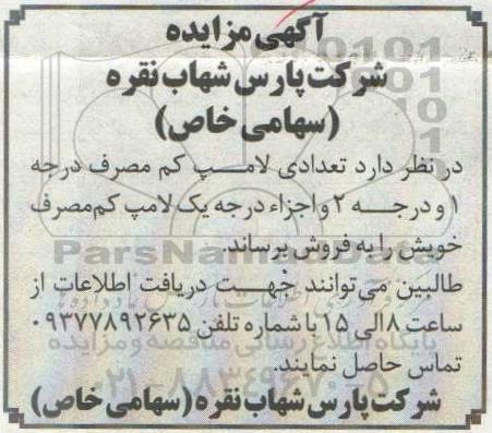 مزایده، مزایده فروش تعدادی لامپ کم مصرف ...