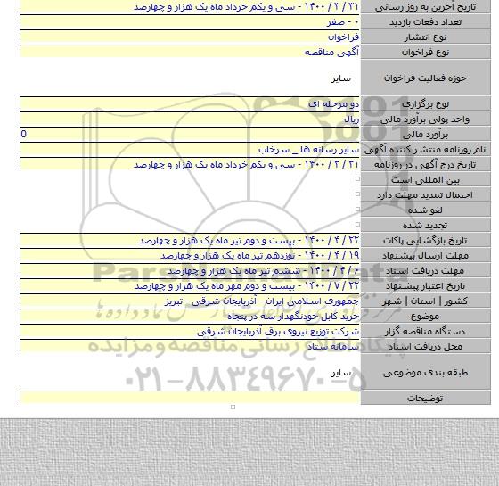 خرید کابل خودنگهدار سه در پنجاه