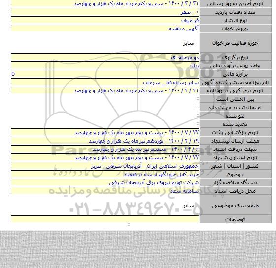 خرید کابل خودنگهدار سه در هفتاد