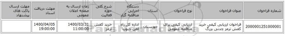فراخوان ارزیابی کیفی خرید کفش ترمز چدنی بزرگ