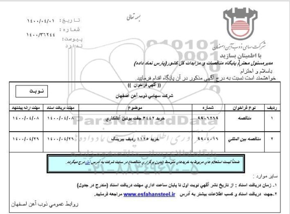 مناقصه خرید 3442 جفت پوتین آتشکاری ...