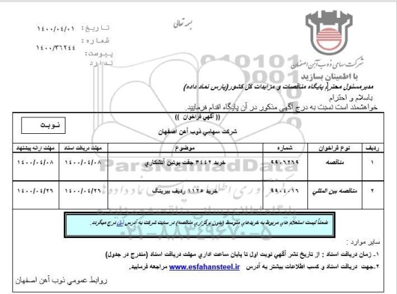 مناقصه خرید 3442 جفت پوتین آتشکاری ...