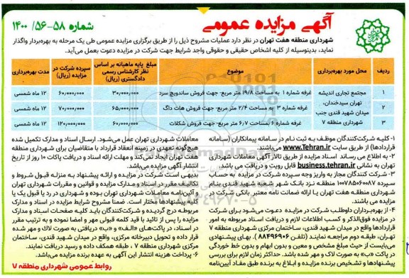 مزایده، مزایده غرفه