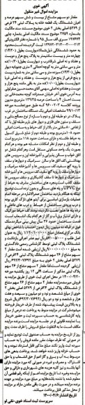 مزایده مزایده دو سهم مشاع از بیست و شش سهم یک قطعه خانه