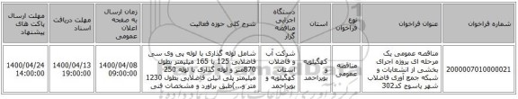 مناقصه عمومی یک مرحله ای پروژه اجرای بخشی از انشعابات و شبکه جمع آوری فاضلاب شهر یاسوج کد302 
