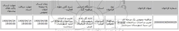 مناقصه عمومی یک مرحله ای تخریب و احداث ساختمان کتابخانه ابن سینا شهرستان سردشت