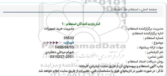 استعلام، استعلام اتصالات  
