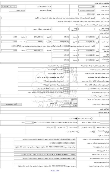 انبارهای برقی پست، خط و مستعمل نجف آباد (شامل: نبشی دکل، سیم گارد، سیم مهار، انواع بوشینگ، کوبیکل، متعلقات سکسیونر و غیره)