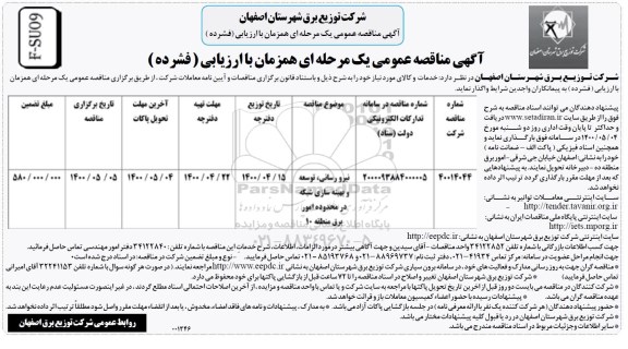 مناقصه نیرورسانی توسعه و بهینه سازی 