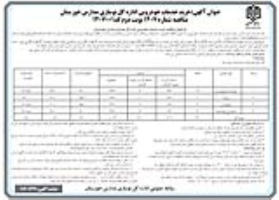 مناقصه خرید خدمات خودرویی نوبت دوم 