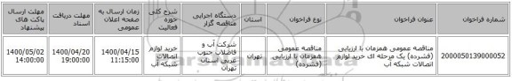 مناقصه، مناقصه عمومی همزمان با ارزیابی (فشرده) یک مرحله ای خرید ,سامانه تدارکات الکترونیکی دولت